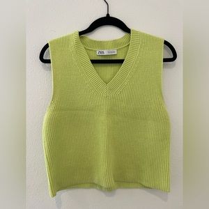 Lime green sweater vest